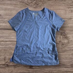 Grey's Anatomy‎ Women's Short Sleeve V-Neck Top in Slate Blue